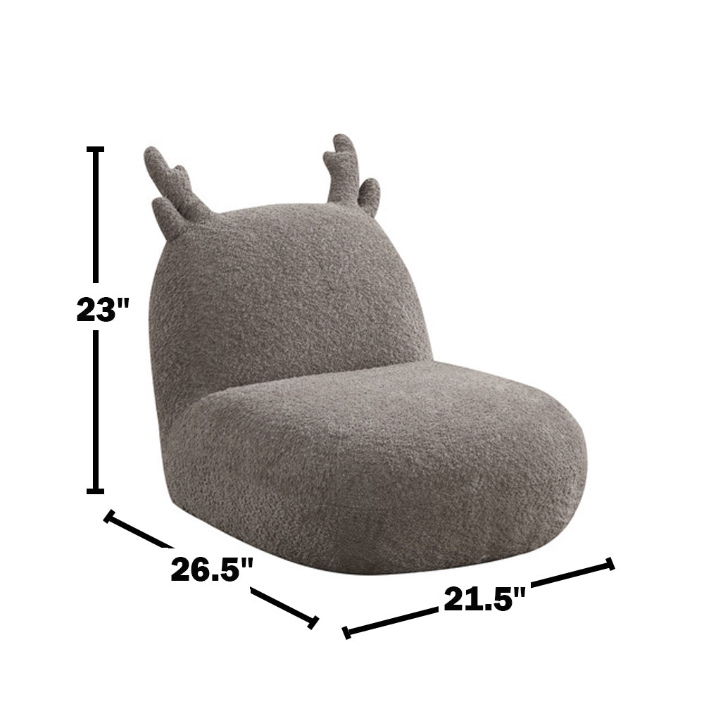 Chenille Upholstered Deer-Shaped Kids Chair, Brown | Premium Home Decor - Grand Goldman