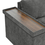 Mirod 91.5-Inch L Shaped Couch with Pull Out Bed and Storage Sectional Sleeper Sofa with Hidden Storage , Wide Armrest with storage,for Living Room, Apartment, Bedroom, Office - Grand Goldman Shop