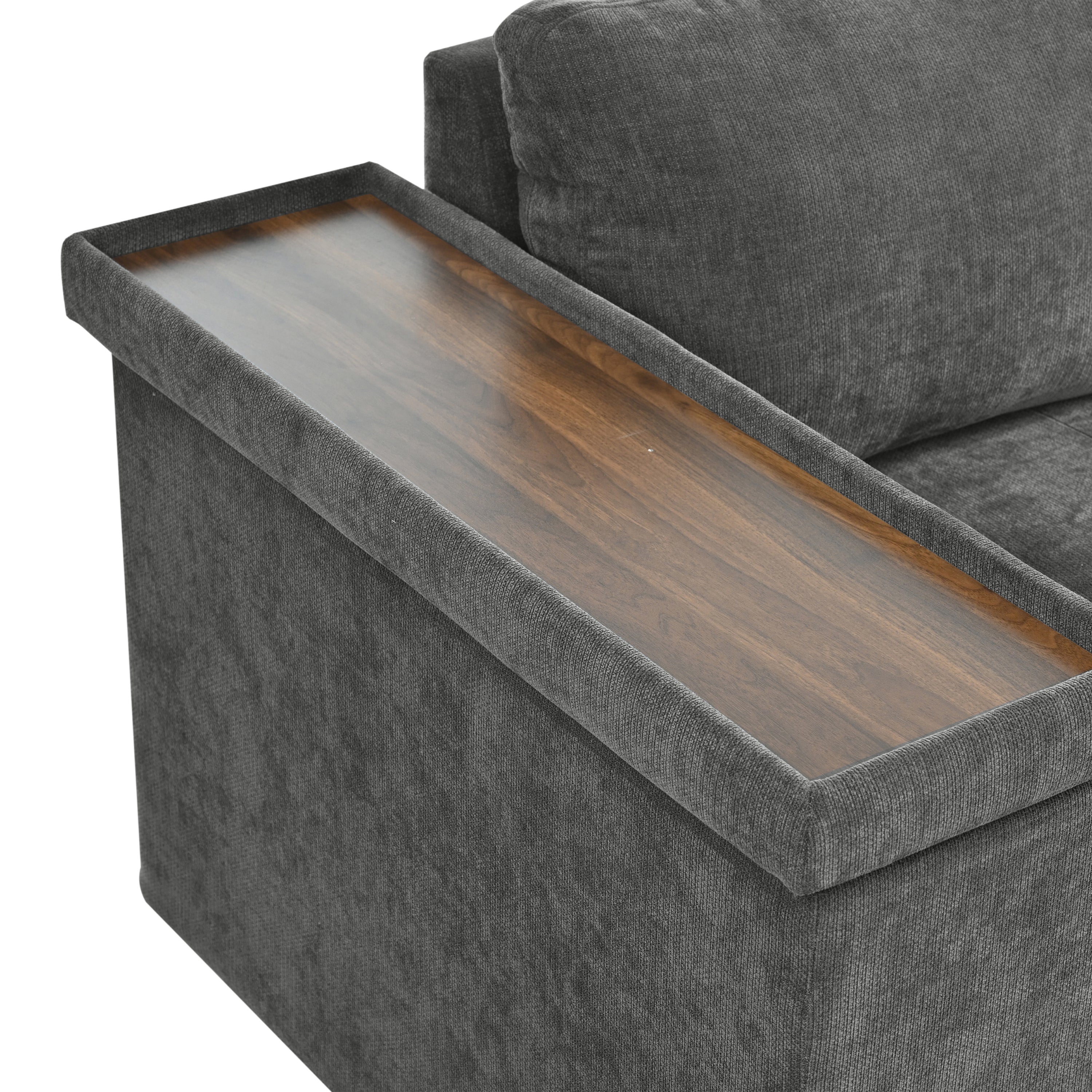 Mirod 91.5-Inch L Shaped Couch with Pull Out Bed and Storage Sectional Sleeper Sofa with Hidden Storage , Wide Armrest with storage,for Living Room, Apartment, Bedroom, Office - Grand Goldman Shop