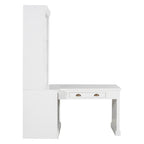 83.4'Tall Bookshelf with Writing Desk, Modern Bookcase with Study Desk, Workstation with Storage Shelf,Storage Bookcase with 