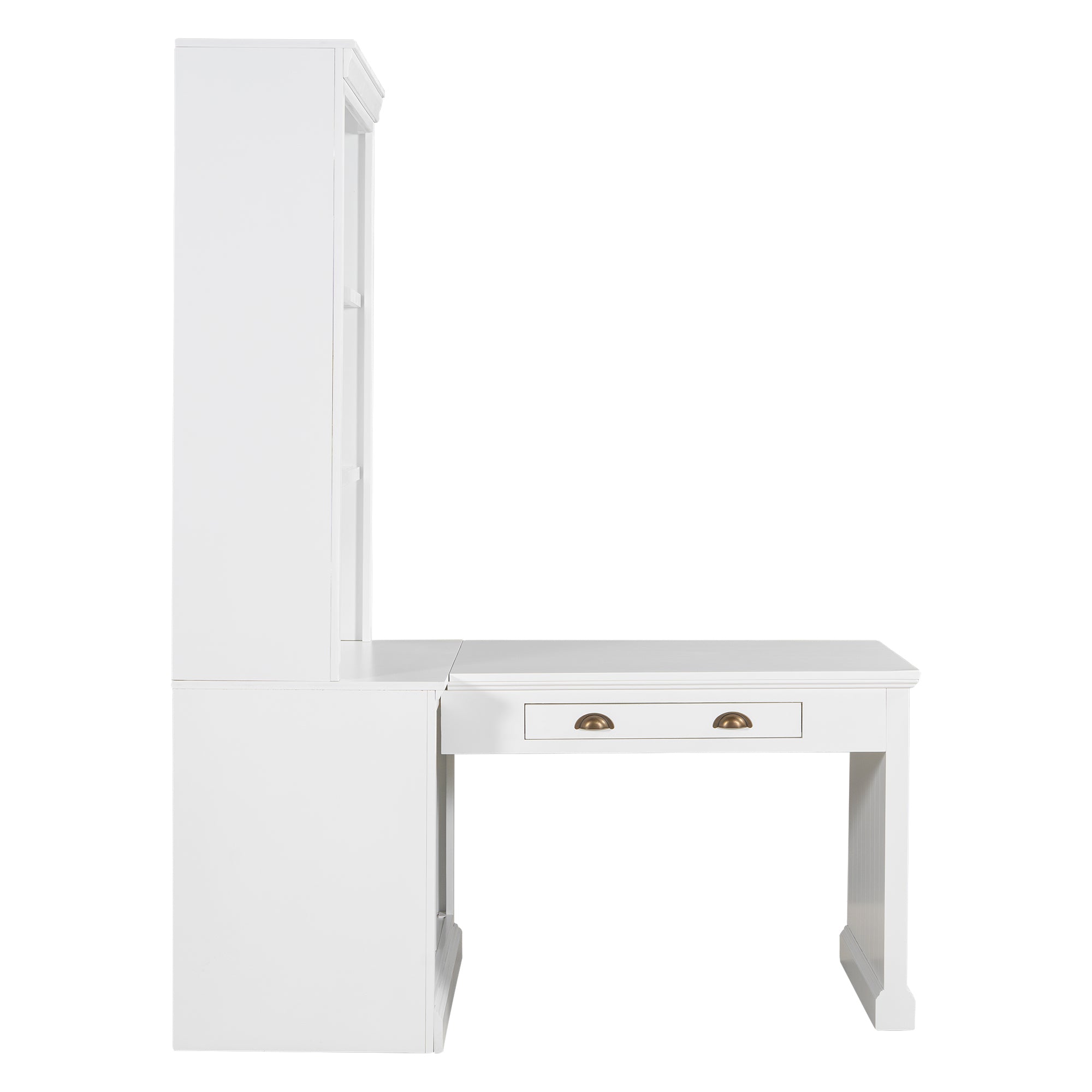 83.4'Tall Bookshelf with Writing Desk, Modern Bookcase with Study Desk, Workstation with Storage Shelf,Storage Bookcase with 
