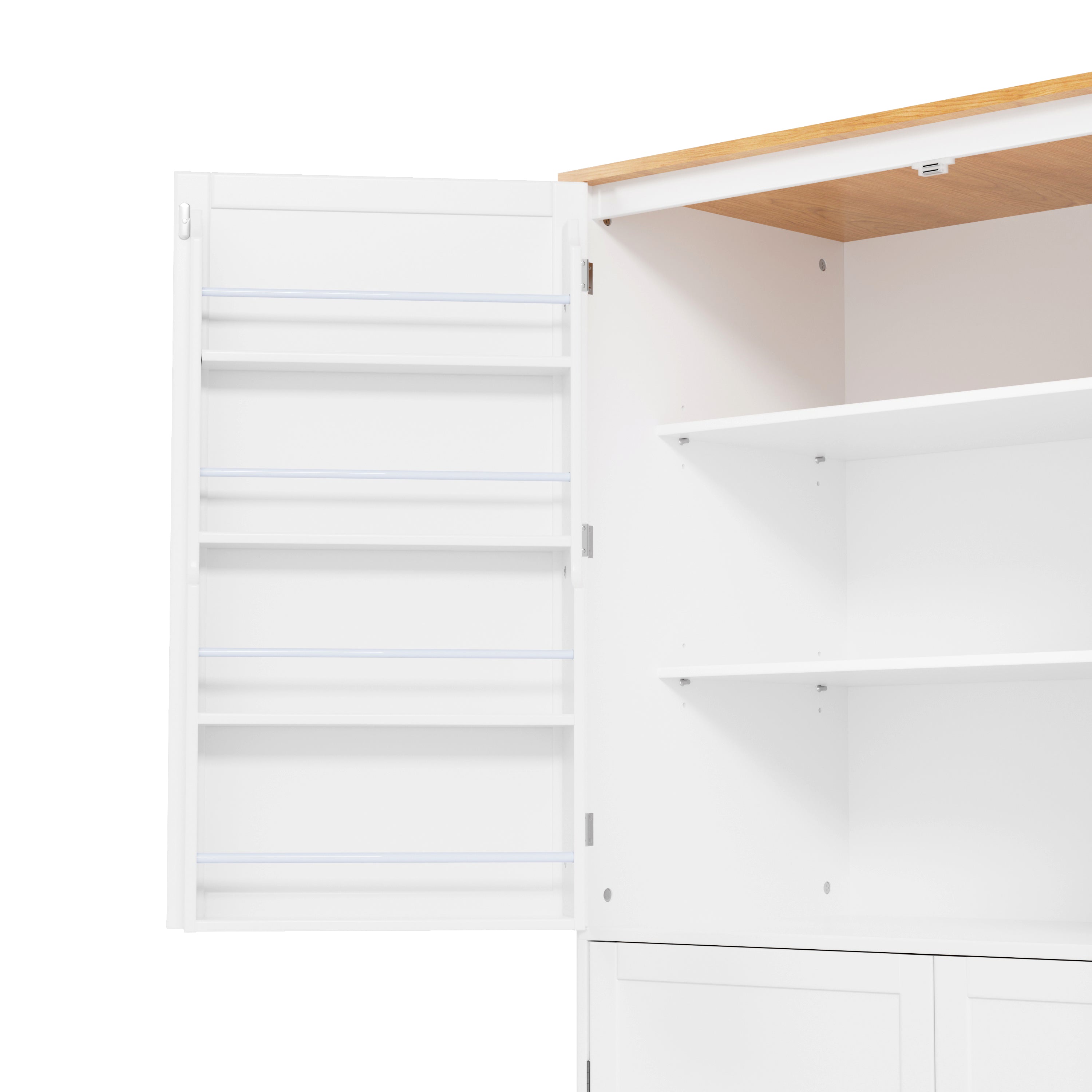 [Assembly Video Provided]TOPMAX 40.2x20x71.3inch High Freestanding Kitchen Pantry Large Cupboard Storage Cabinet with 2 Drawers, 2 Adjustable Shelves, 8 Door Shelves for Kitchen, Dining Room,White - Grand Goldman Shop