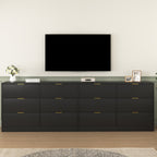 Simply Modern 6-Drawer Dresser, Chest of Drawers for Bedroom, Living Room, Hallway, and Entryway - Large Storage Cabinet Black - Grand Goldman Shop