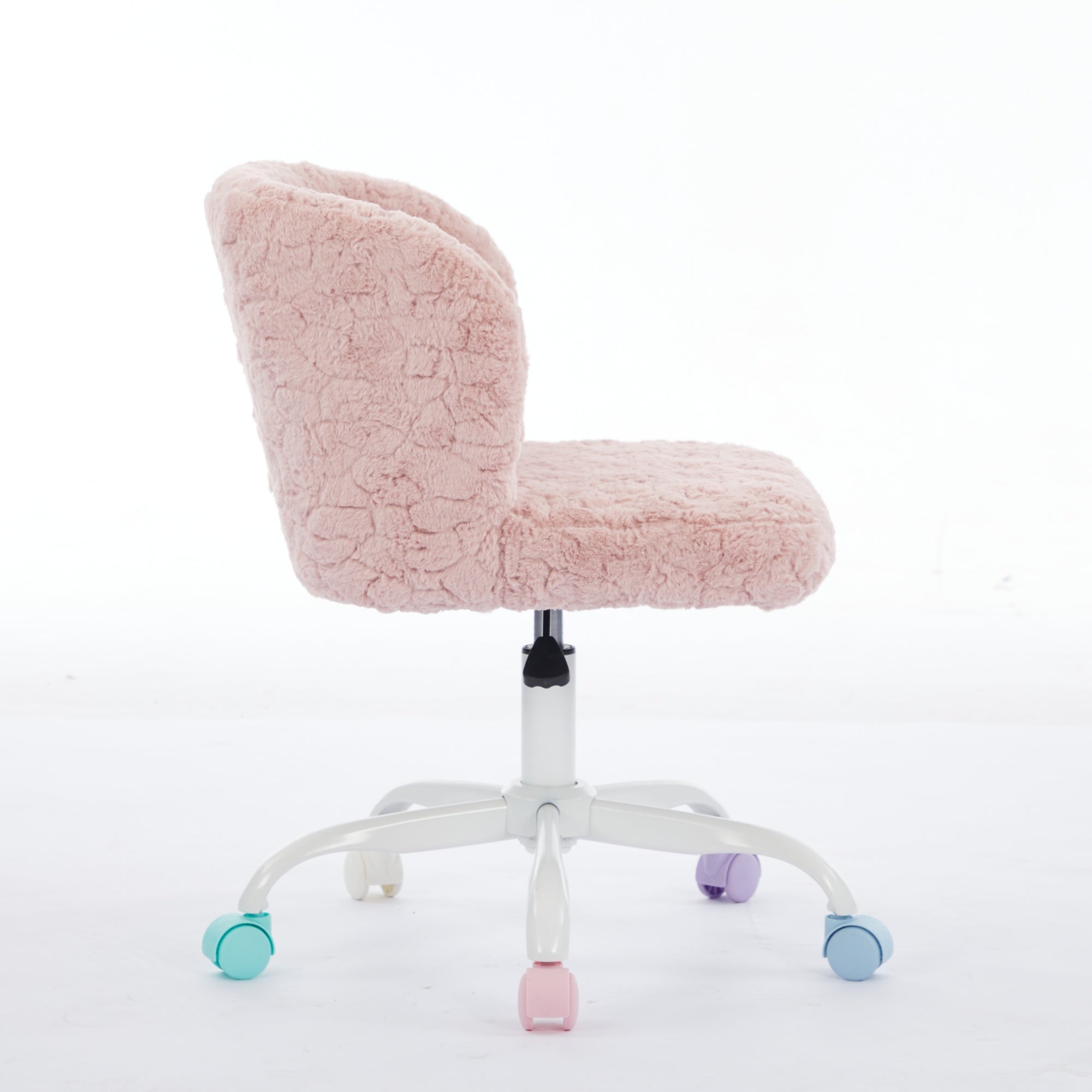 A&A Furniture Office Chair,Artificial rabbit hair Home Office Chair with Metal Base,Adjustable Desk Chair Swivel Office Chair