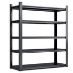 Industrial Black Metal 5 Tier Storage Shelves, Adjustable Heavy Duty Garage Shelving Unit, 72 Inch High - Grand Goldman Shop
