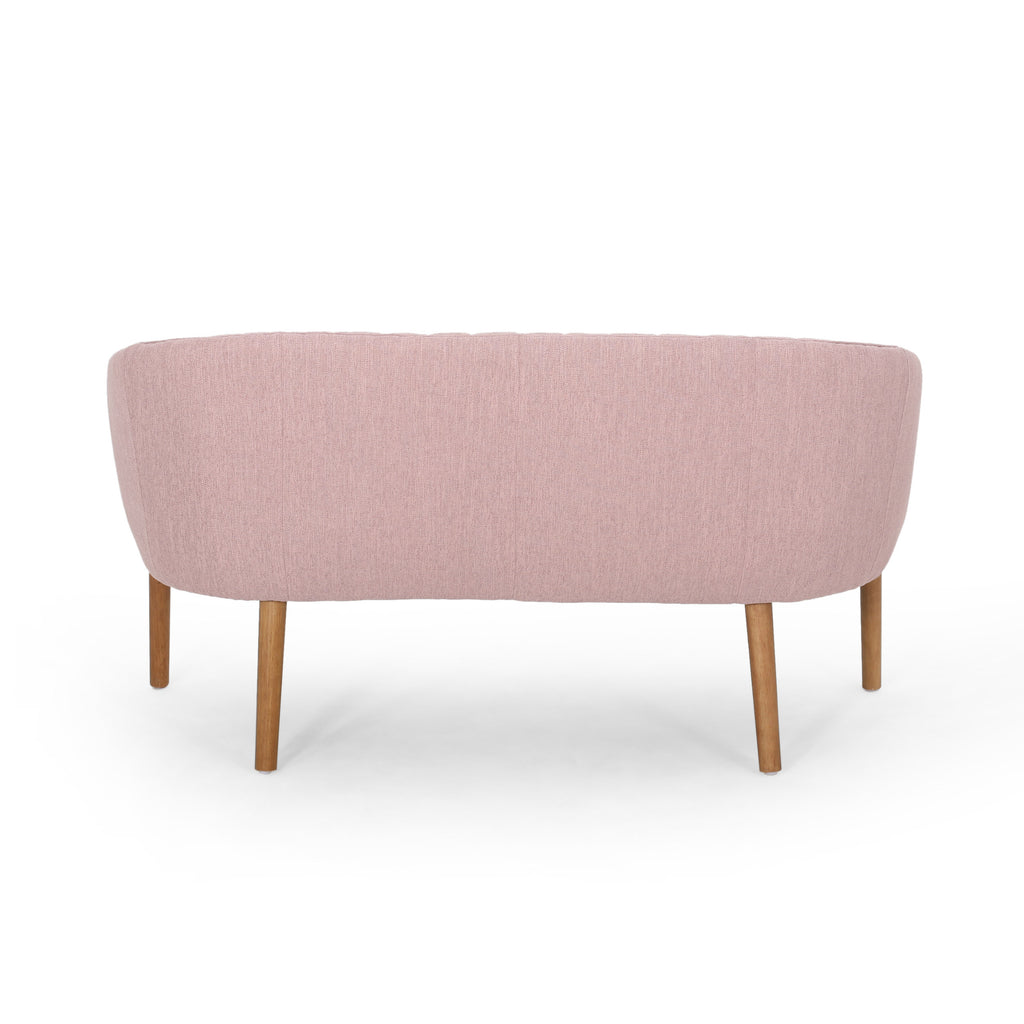 Mid Century Modern Loveseat with Channel Stitched Backrest - Grand Goldman Shop
