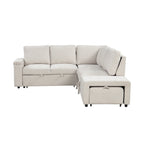 U_STYLE L-shaped Pull-Out Sofa Bed with Storage, USB Ports, and Cup Holders, Modular Design for Living Rooms, Offices & Apartments - Grand Goldman Shop