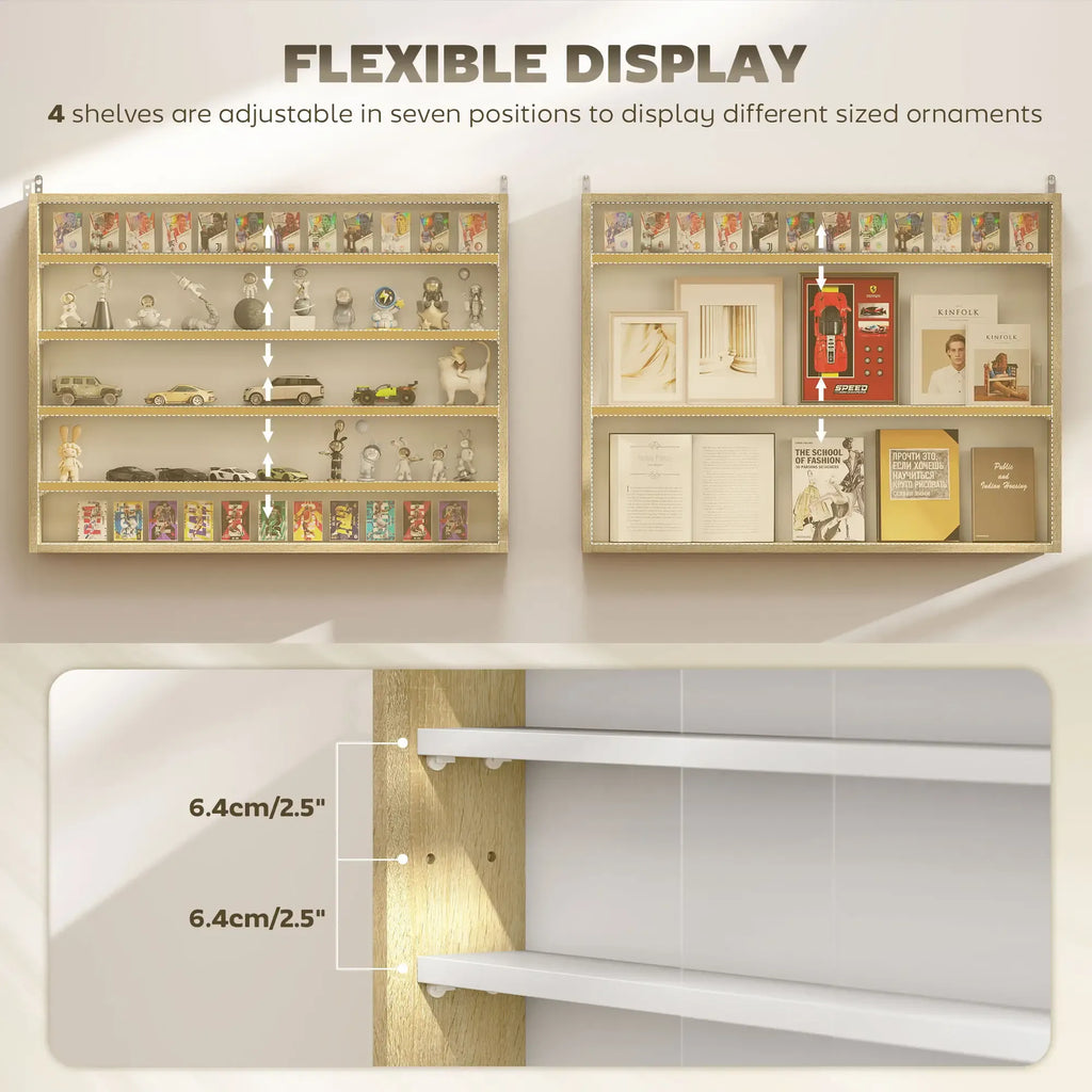 5-Tier Wall-Mounted Display Case Display Cabinet - Grand Goldman Shop