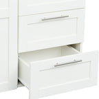 High wardrobe and kitchen cabinet with 2 doors, 2 drawers and 5 storage spaces,white - Grand Goldman Shop