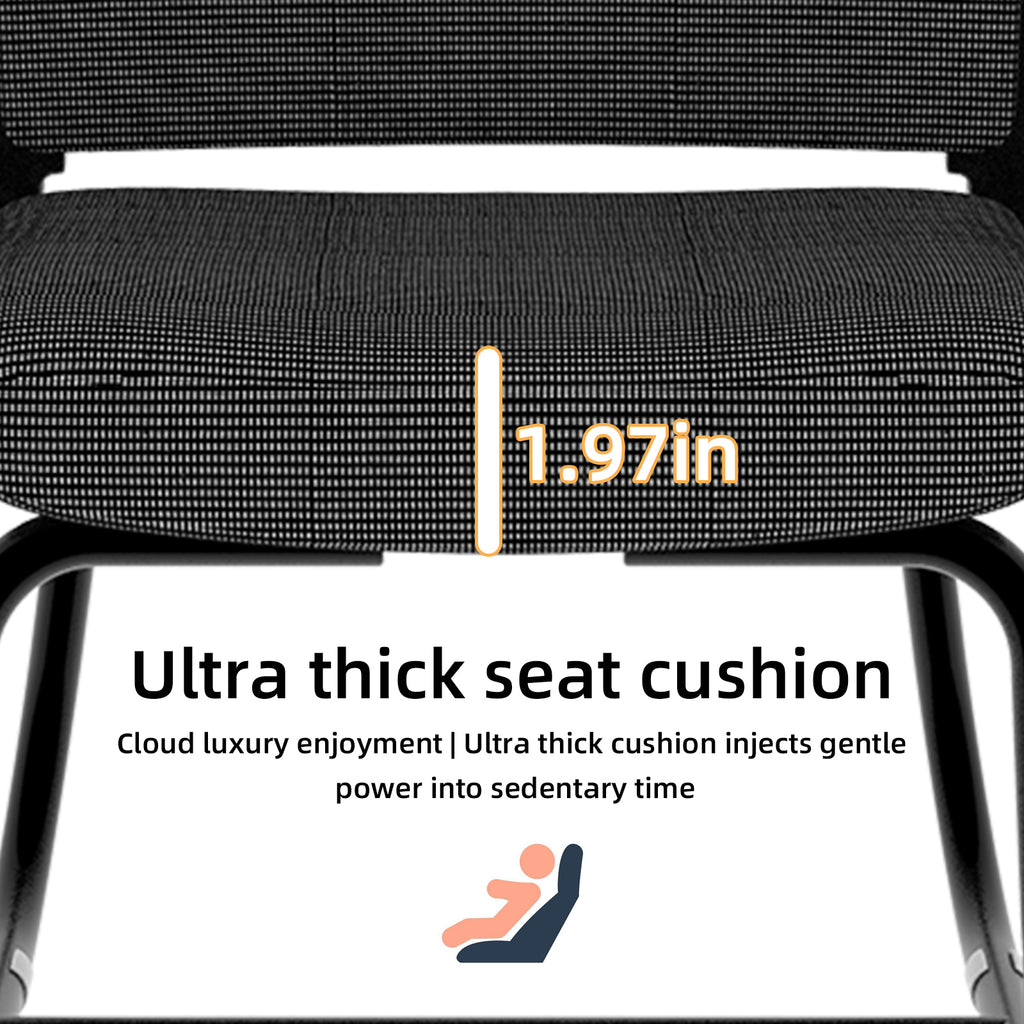 Minimalist Modern Office Chair with Metal Frame, Soft Cushion, Mesh Backrest, Black, for Home & Office Use - Grand Goldman
