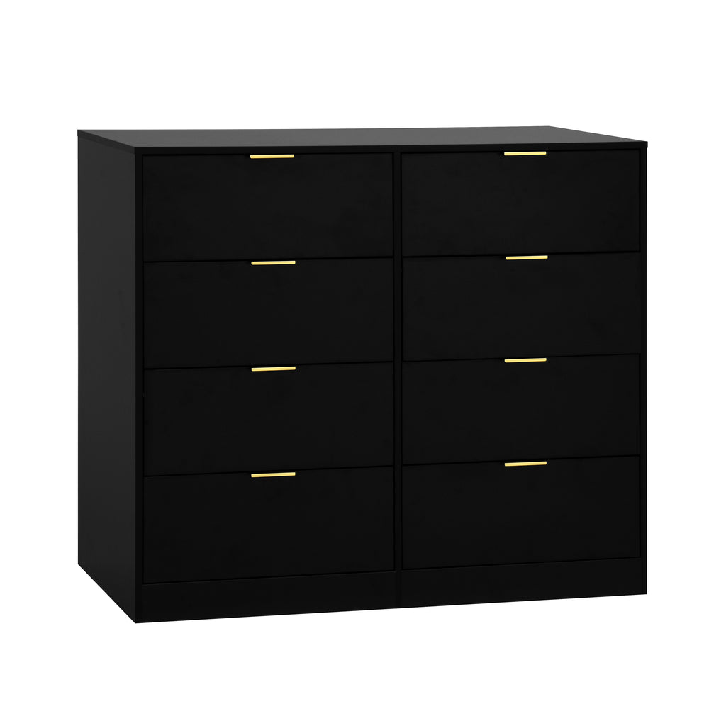 8 Drawers Dresser for Bedroom, Wood Bedroom Dresser Modern Drawer Chest, 8 Chest of Drawer, Tall Dresser for Closet, Dressers Organizer for Living Room, Closet, Hallway Black - Grand Goldman Shop