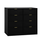8 Drawers Dresser for Bedroom, Wood Bedroom Dresser Modern Drawer Chest, 8 Chest of Drawer, Tall Dresser for Closet, Dressers Organizer for Living Room, Closet, Hallway Black - Grand Goldman Shop