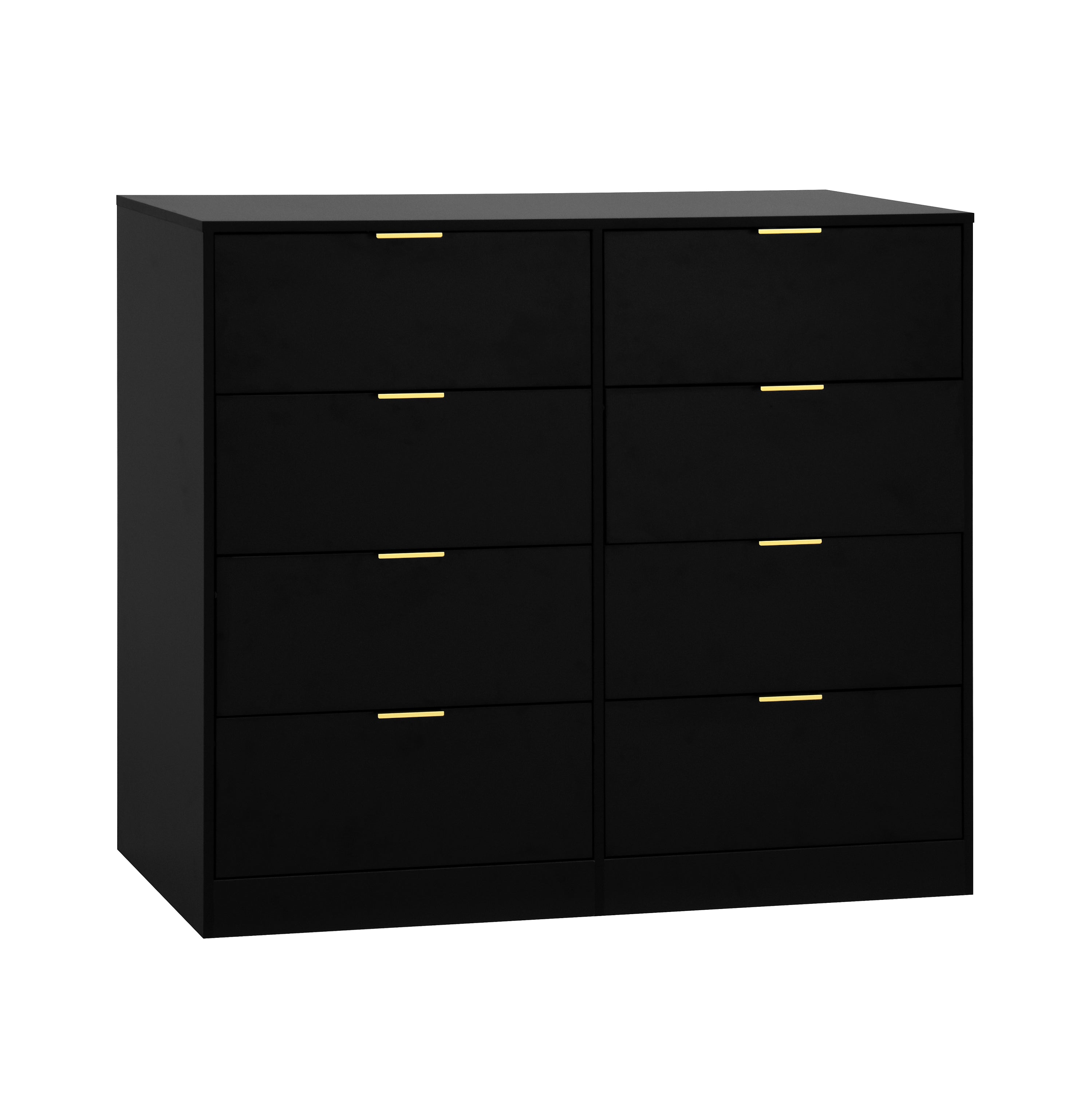 8 Drawers Dresser for Bedroom, Wood Bedroom Dresser Modern Drawer Chest, 8 Chest of Drawer, Tall Dresser for Closet, Dressers Organizer for Living Room, Closet, Hallway Black - Grand Goldman Shop