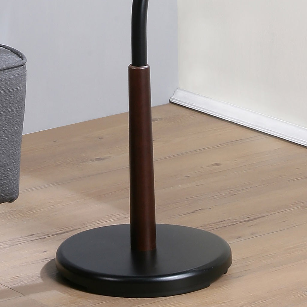 Arles Metal Black and Walnut Standing Coat Rack - Grand Goldman Shop