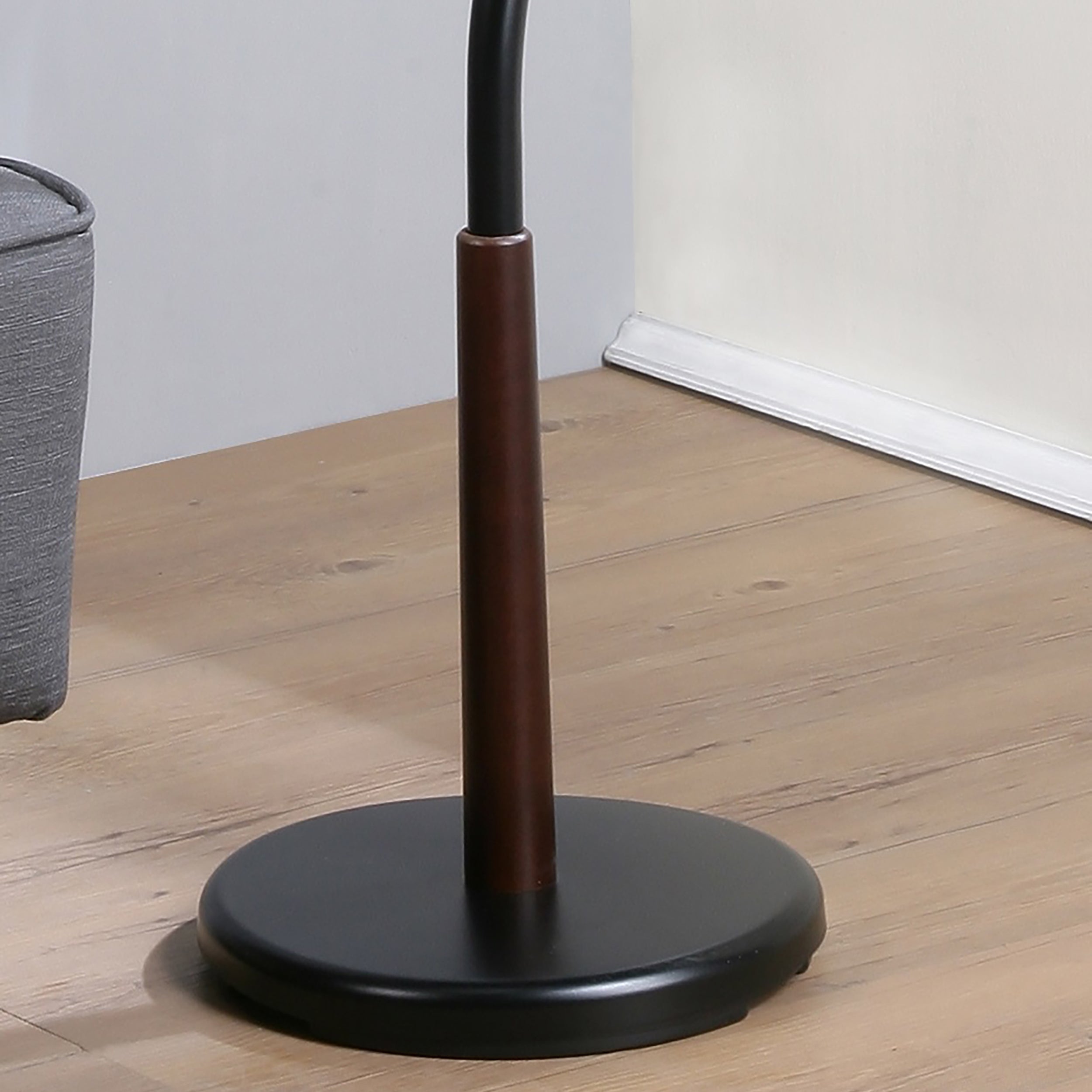 Arles Metal Black and Walnut Standing Coat Rack - Grand Goldman Shop