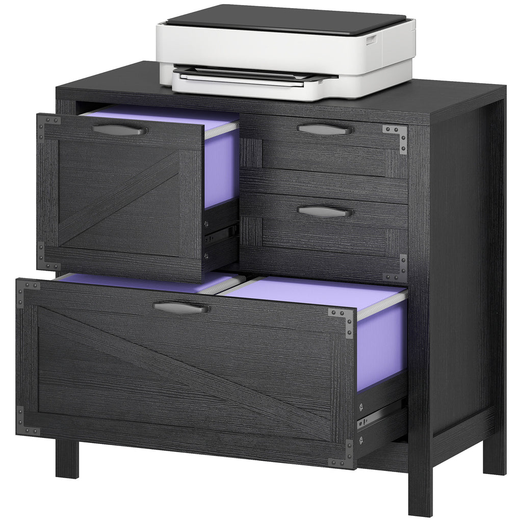 Farmhouse File Cabinet with 4 Drawers Lateral Filing Cabinet | Premium Home Decor - Grand Goldman