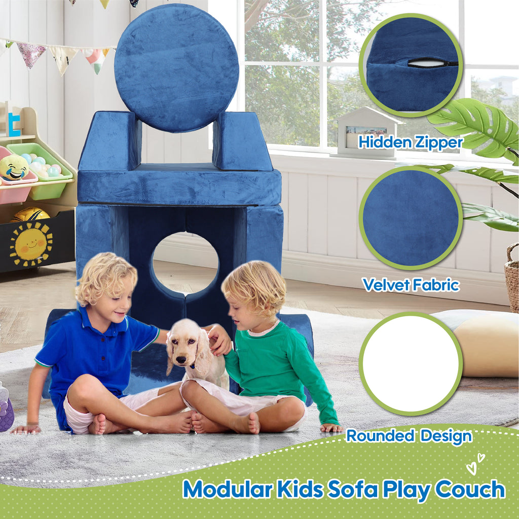 14pcs Kids Sofa Modular Play Couch,Child Sectional Sofa to Boost Creativity,Boys and Girls DIY Creativing Playroom Couch Furn