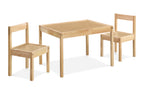 Della 3-Piece Solid Wood Kids Table & Two Chair Set, Natural | Premium Home Decor - Grand Goldman