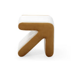 Modern Creative Upholstered Velvet Sofa Stool Kids Stool Shoe Bench Footrest Footstool Multifaceted Stool Ottoman Coffee Table Arrow Design Handicraft Decoration for Living Room Bedroom,Beige+Gold - Grand Goldman Shop