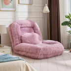 [NEW ARRIVED] [VIDEO PROVIDED] Human Dog Bed,Lazy Sofa,5-Position Adjustable Convertible,Floor Gaming Chair,bedroom, living room,Suitable for gaming, meditation,relaxation,Plush Fabric,Pink - Grand Goldman Shop