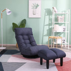 Navy Adjustable Japanese Reclining Floor Chair Sofa with Metal Frame for Living Room & Balcony - Grand Goldman Shop