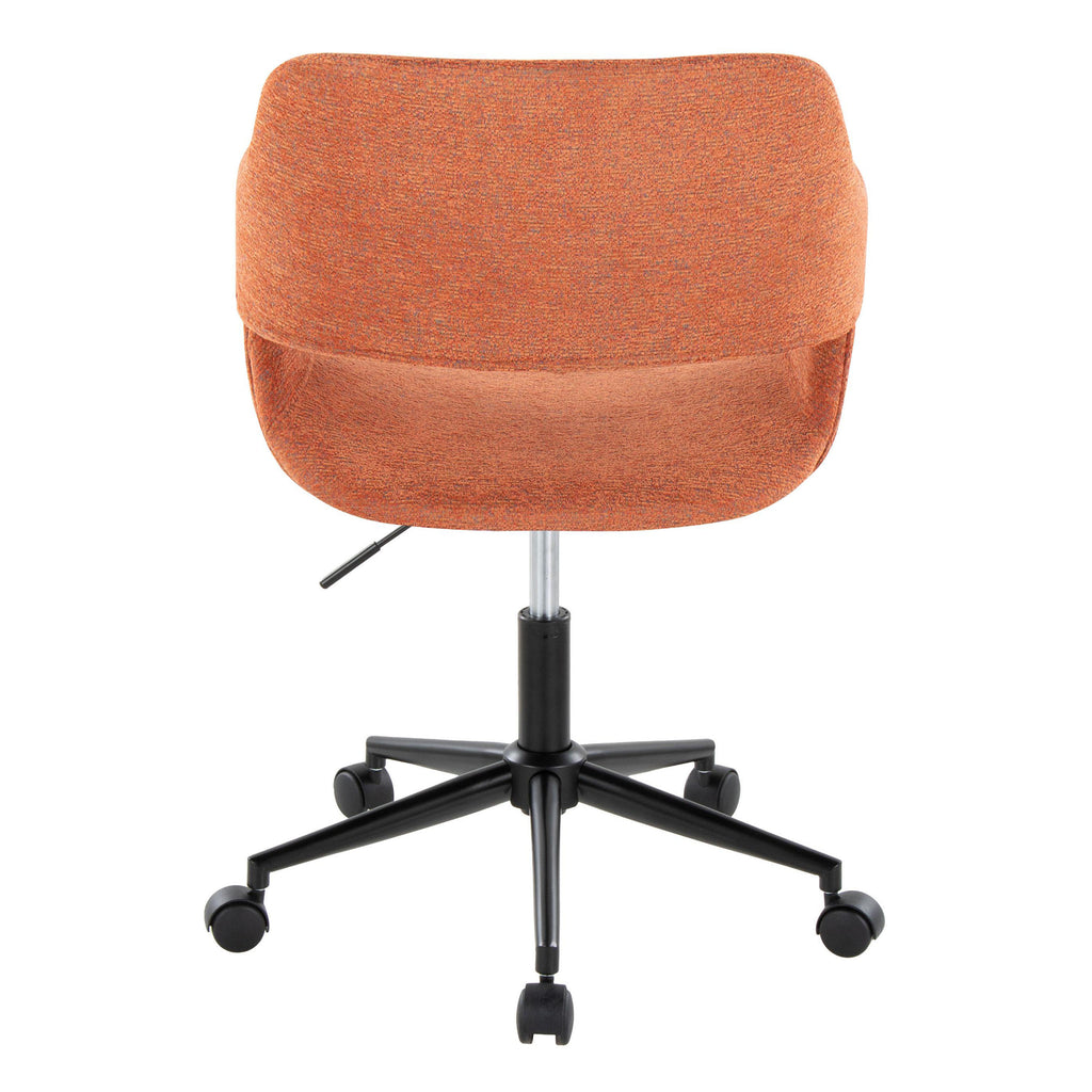 Contemporary Task Chair in Black Metal and Orange Fabric - Grand Goldman