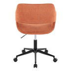 Contemporary Task Chair in Black Metal and Orange Fabric - Grand Goldman