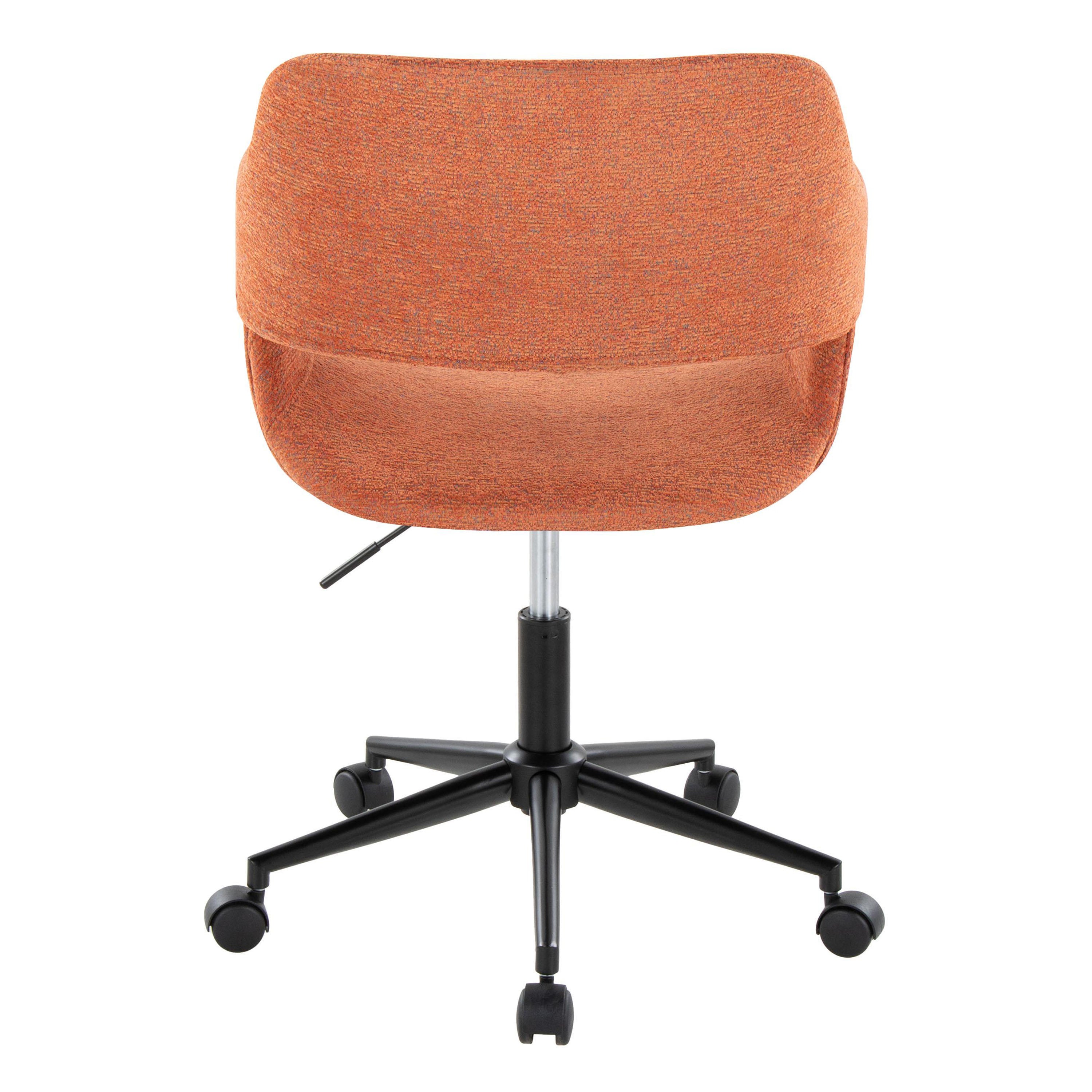 Contemporary Task Chair in Black Metal and Orange Fabric - Grand Goldman