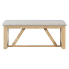 TREXM 6-Piece Retro Dining Table Set for 6, 60' Wood Kitchen Table and Chairs Set of 4 with Bench Designed Trestle Base for kitchen & Dining Room (Natural) - Grand Goldman Shop
