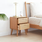 Pure Solid Wood Bedside Cabinet Modern Simple Nightstands North America Oak Bedside Cabinet Nordic Bedroom Solid Oak Storage Cabinet 0.4m - Grand Goldman Shop