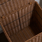 Joseph Rectangular Woven Resin Wicker Laundry Hamper - 17.3' x 13.8' x 23.6' - Espresso Brown - Grand Goldman Shop