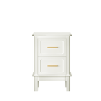 Modern  Nightstand with 2 Drawers, Bedroom Bedside Table with Gold Handles, Sturdy Wood Accent Table for Small Spaces, Living Room, Kids Room & Guest Room-Off White - Grand Goldman Shop
