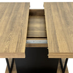 Rectangle extendable dining table for 6-10 people aged effect wood and black 160-200 cm - Grand Goldman Shop