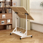 (WHITE) Wooden 1500 Piece Puzzle Table with Drawer, 35'*27.17' Adjustable Puzzle Table, 360° Tilting Puzzle Table with Legs a