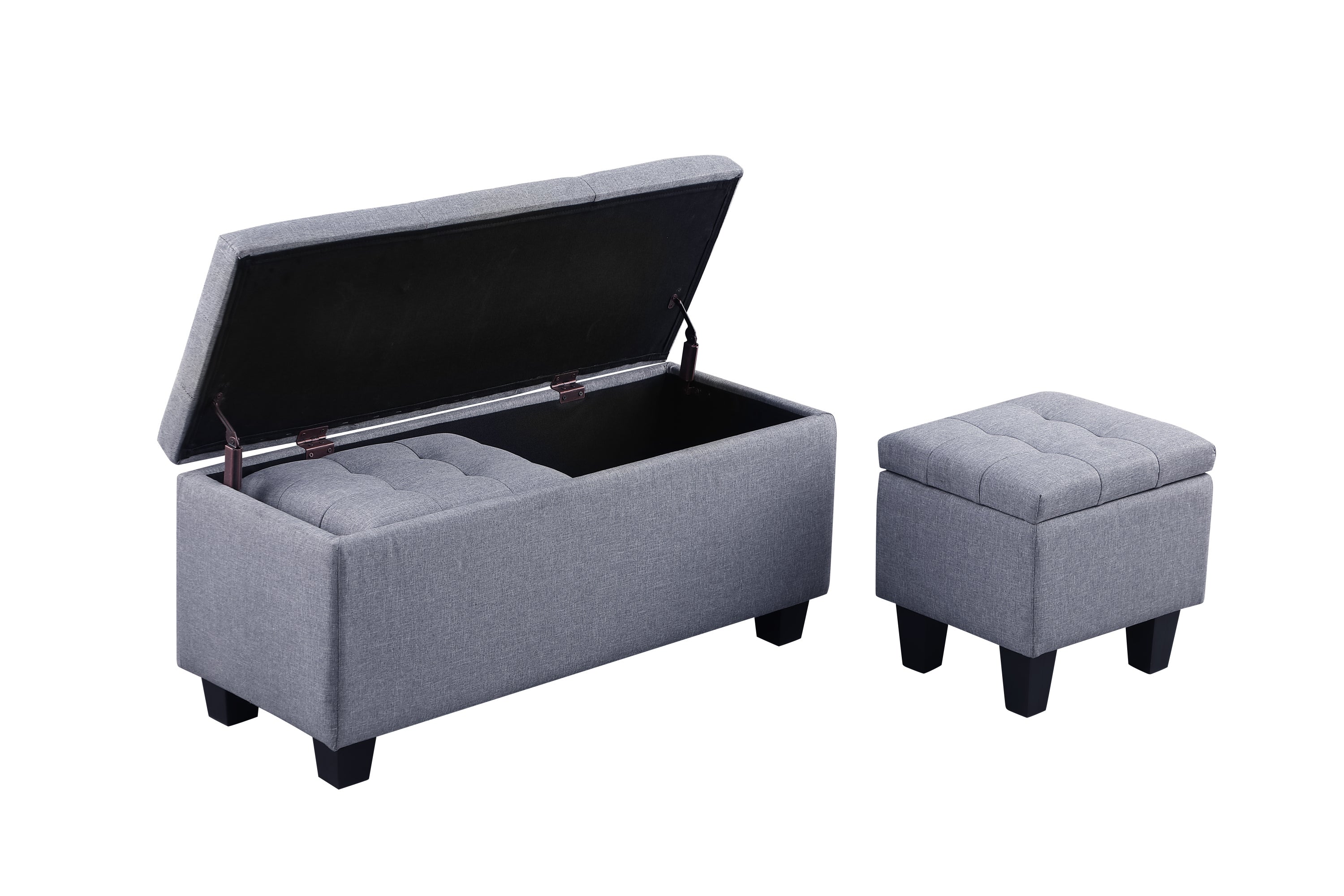 [VIDEO] Large Storage Ottoman Bench Set, 3 in 1 Combination Ottoman, Tufted Ottoman Linen Bench for Living Room, Entryway, Hallway, Bedroom Support 250lbs - Grand Goldman Shop