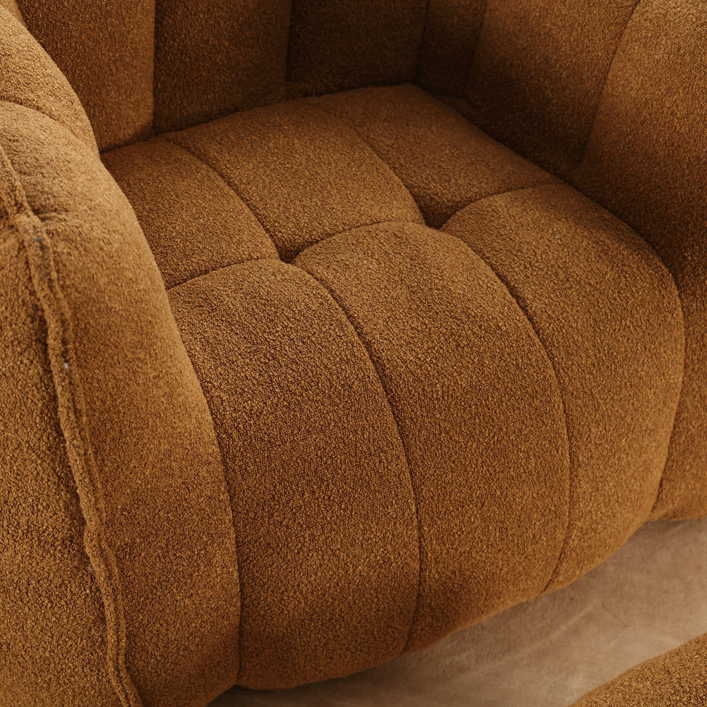 Soft Chenille Bean Bag Chair with High Resilient Foam for Living Room and Bedroom, Comfortable Square Lazy Sofa with Footstool for Adults - Grand Goldman Shop