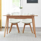 Natural Solid Oak Round Corner Diagonal Leg Telescopic Dining Table for 6-8 People, Light Oak, Solid Wood, 1.2-1.6m - Grand Goldman Shop