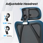 Ergonomic Office Chair with Footrest, Mesh Office Desk Chair with Headrest, High Back Computer Chair with Adjustable Lumbar S