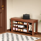 Adjustable shoe-changing bench, storage bench, hidden storage. With a load-bearing capacity of up to 550 pounds, suitable for bedrooms and corridors. 100% solid wood. - Grand Goldman Shop