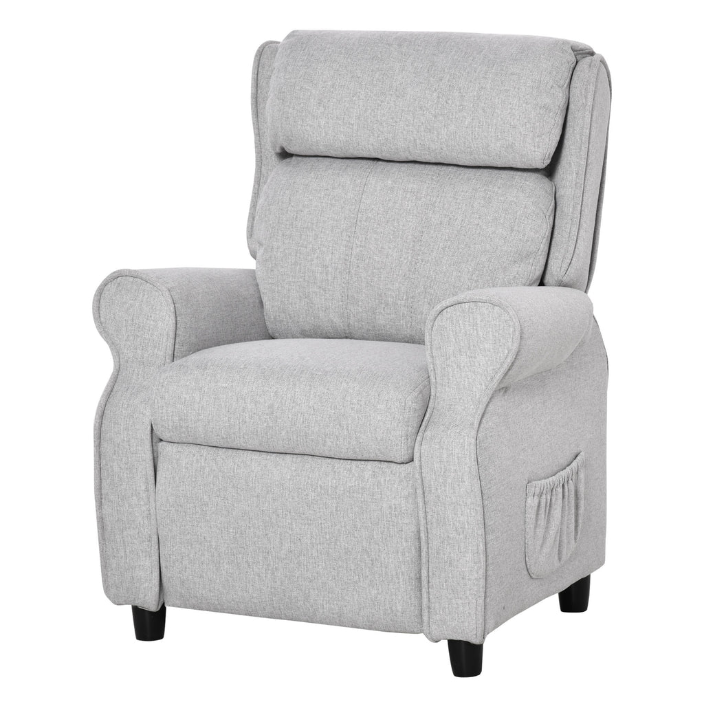 Qaba Kids Recliner Chair Children Sofa Angle Adjustable Single Lounger Armchair Gaming Chair with Footrest 2 Side Pockets for
