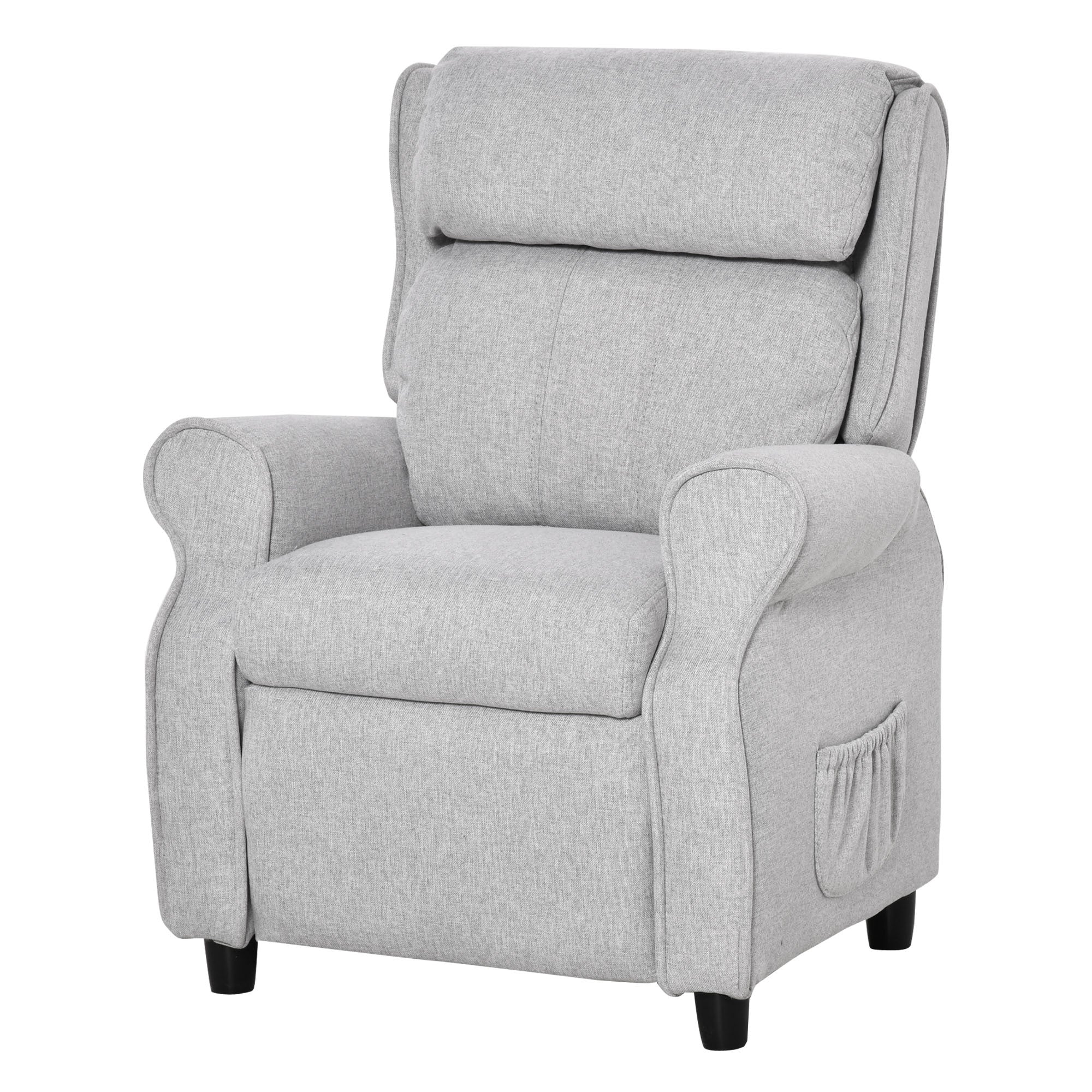 Qaba Kids Recliner Chair Children Sofa Angle Adjustable Single Lounger Armchair Gaming Chair with Footrest 2 Side Pockets for