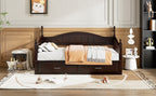 Wooden Twin Size Daybed with Twin Size Trundle, Extendable Daybed with Two Storage Drawers, Espresso(Expected Arrival Time:9.12) - Grand Goldman Shop