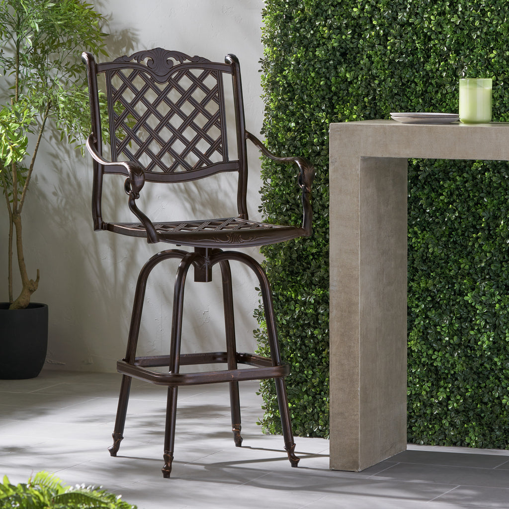 Cast Aluminum Bar Stool - Grand Goldman Shop