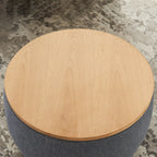 Round Storage Ottoman, 2 in 1 Function, Work as End table and Ottoman, Dark Grey (25.5'x25.5'x14.5') - Grand Goldman Shop