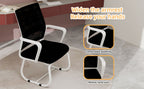 Minimalist Modern Office Chair with Metal Frame, Soft Mesh Backrest, Comfortable Polyurethane Cushion, White+Black, Suitable 
