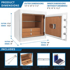 1.01 CUBIC FT WHITE JEWELRY SAFE | Premium Home Decor - Grand Goldman