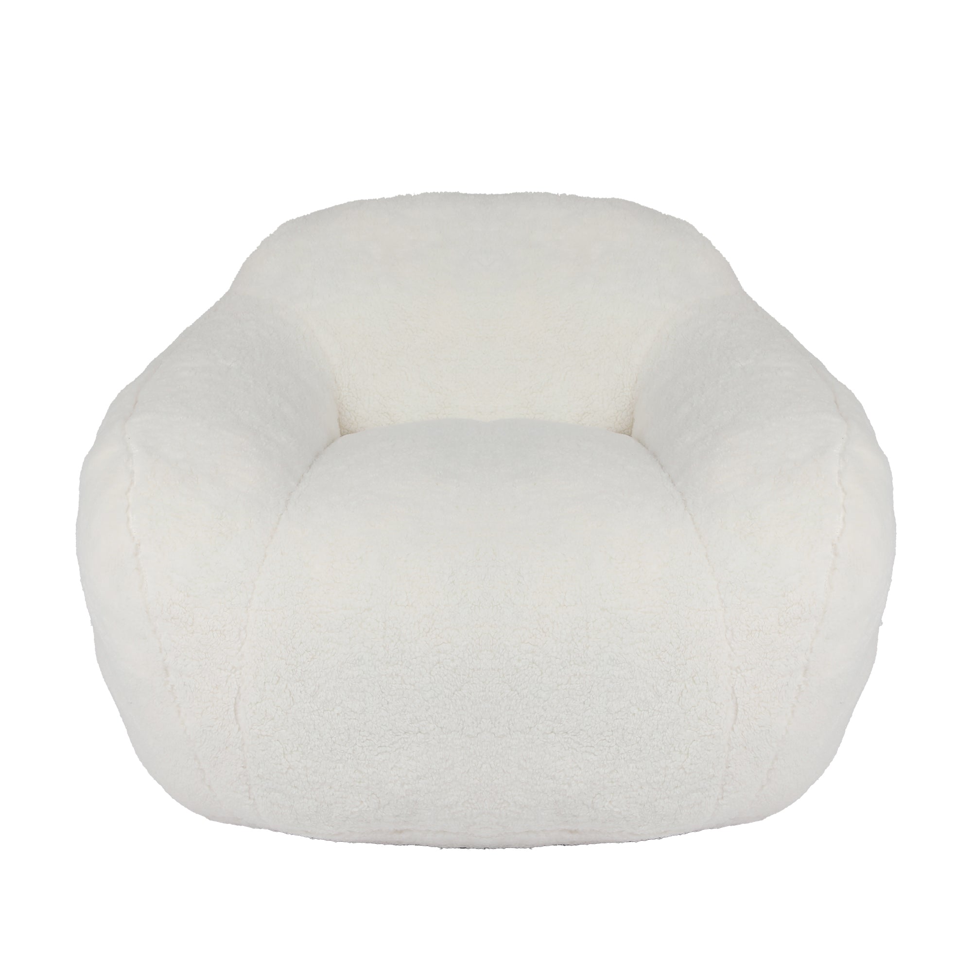 Giant Bean Bag Chair for Adults, Spacious Memory Foam Bean Bag Sofa with Armrests in Off White Teddy Fabric, Comfy Seating for Living Room or Bedroom - Grand Goldman Shop