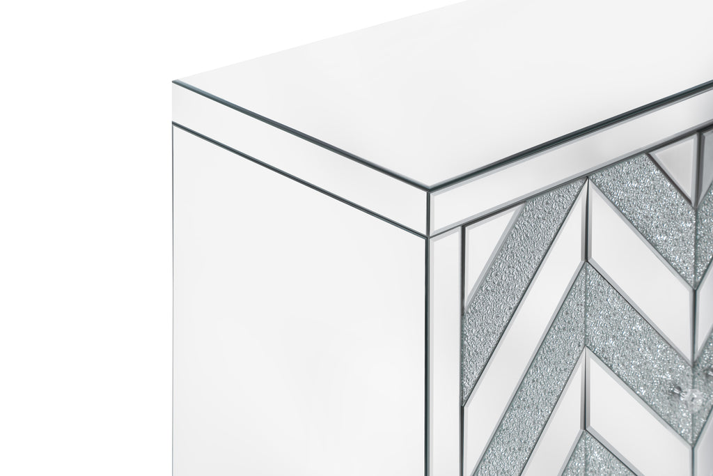 Storage Cabinet with Mirror Trim and M Shape Design Spliced Combination For Living Room, Dining Room, Entryway, Kitchen - Grand Goldman Shop