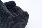 010-Soft Fluffy Corduroy Fabric Bean Bag Chair Filled With Memory Sponge,Black - Grand Goldman Shop