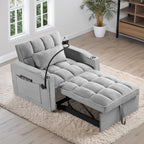 Convertible Sleeper Chair Sofa Bed Adjustable Pull Out Sleeper Chair Bed Multi-Pockets Folding Sofa Bed for Living Room Bedroom Small Space,3-in-1 Sofa Bed - Grand Goldman Shop